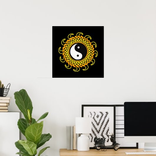 Yin Yang Braided Sun Poster (Thuiskantoor)