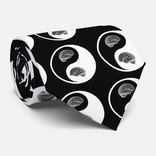 Yin/Yang Brain Stropdas (Opgerold)