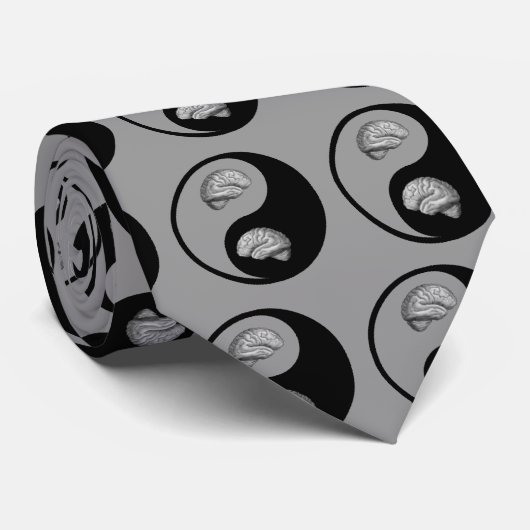 Yin/Yang Brain Stropdas (Opgerold)