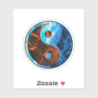 Yin Yang - Brand en water - Sticker