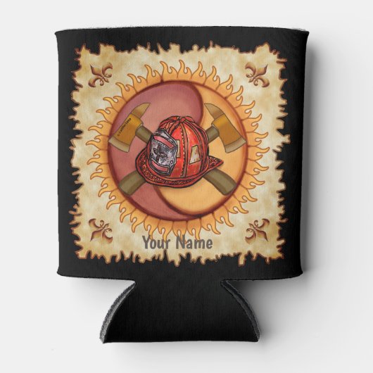 Yin Yang brandweerman koelbox Blikjeskoeler (Voorkant)