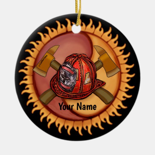 Yin Yang brandweerman ornament (Voorkant)