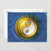 Yin-Yang Briefkaart, Golden Ring en Blauwe mozaïek Briefkaart (Voorkant / Achterkant)