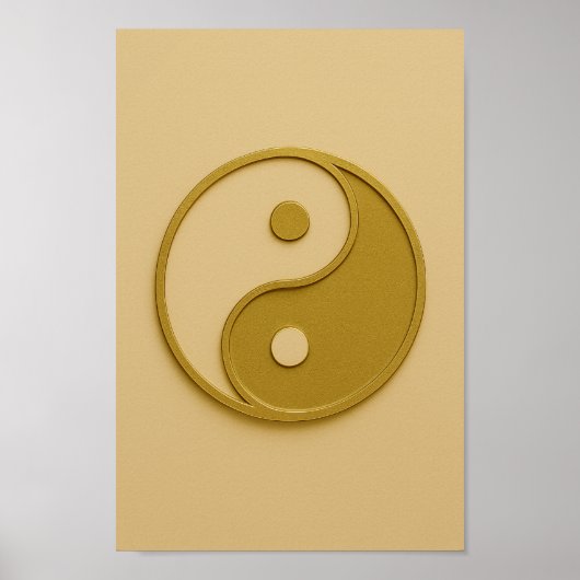 Yin Yang Bronze Ivoor Poster (Voorkant)