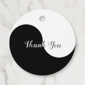 Yin Yang Bruiloft Zwarte & Witte Bruid & Bruidegom Bedankjes Labels (Achterkant)