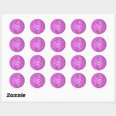 Yin Yang Butterflies, purple Ronde Sticker (Vel)