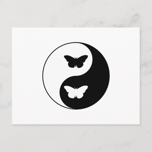 Yin Yang Butterfly Briefkaart (Voorkant)