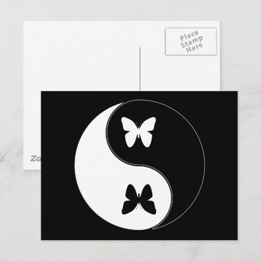 Yin Yang Butterfly Briefkaart (Voorkant / Achterkant)