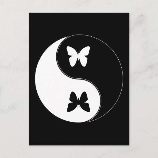 Yin Yang Butterfly Briefkaart (Voorkant)