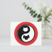 Yin Yang Cat Dog Briefkaart (Staand voorkant)