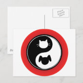 Yin Yang Cat Dog Briefkaart (Voorkant / Achterkant)