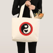 Yin Yang Cat Dog Grote Tote Bag (Voorkant (product))