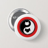 Yin Yang Cat Dog Ronde Button 5,7 Cm (Voorkant /achterkant)
