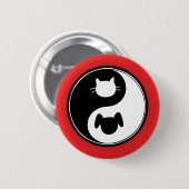 Yin Yang Cat Dog Ronde Button 5,7 Cm (Voorkant /achterkant)