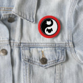 Yin Yang Cat Dog Ronde Button 5,7 Cm (In situ)