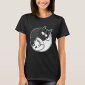 Yin Yang Cat en Dog Cute T-shirt (Voorkant)