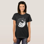 Yin Yang Cat en Dog Cute T-shirt (Voorkant volledig)