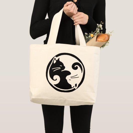 Yin Yang Cat / Tao van de Meow Canvas tas (Voorkant (product))