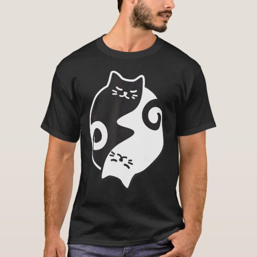 Yin Yang Cat Yoga Meditation Workout Exercise mama T-shirt (Voorkant)