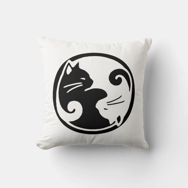 Yin Yang Cats 16x16" Sierkussen (Voorkant)