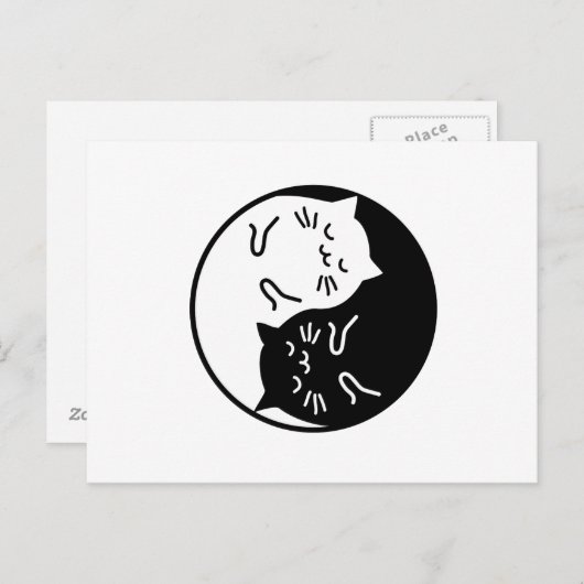 Yin Yang Cats Briefkaart (Voorkant / Achterkant)