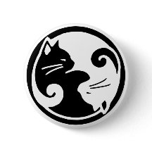 Yin Yang Cats Button