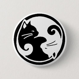 Yin Yang Cats Button