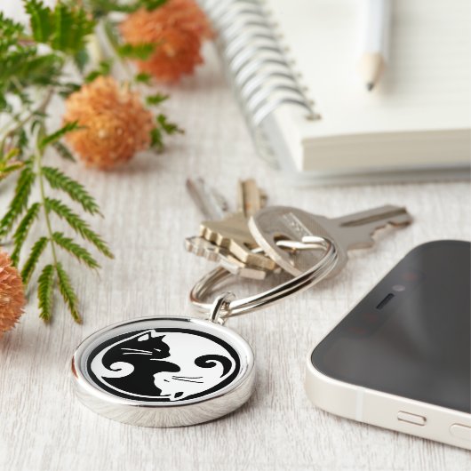 Yin Yang Cats Classy Sleutelhanger (Zijkant)
