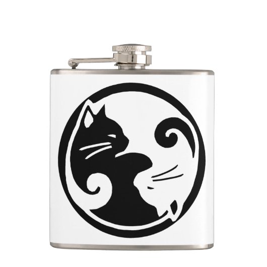 Yin Yang Cats Flask Heupfles (Voorkant)