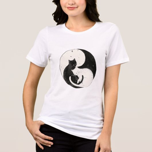 Yin Yang Cats - Hemelse Harmonie T-shirt (Voorkant)