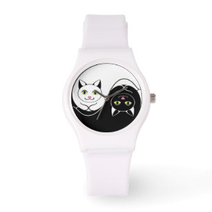 Yin Yang Cats Horloge