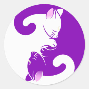 Yin Yang Cats (Kun je het zien) Trekkers Ronde Sticker