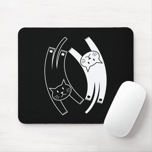Yin & Yang Cats Mousepad Muismat (Met muis)