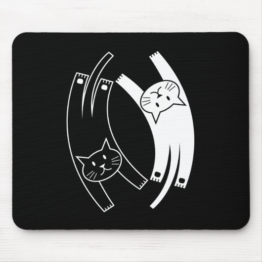 Yin & Yang Cats Mousepad Muismat (Voorkant)