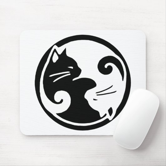 Yin Yang Cats Muismat (Met muis)