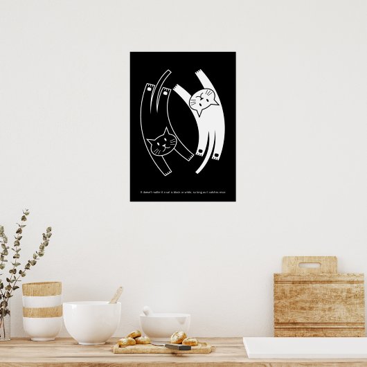 Yin & Yang Cats Poster (Engels) (Keuken)