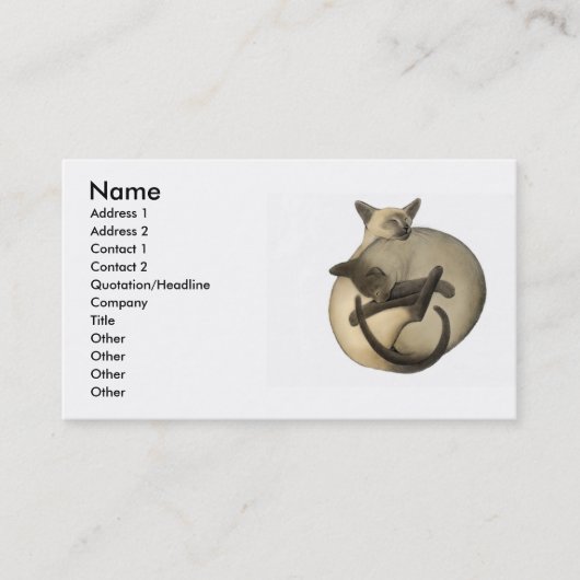 Yin Yang Cats Profile Card Visitekaartje (Voorkant)