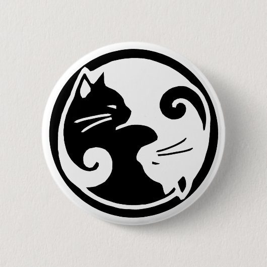 Yin Yang Cats Ronde Button 5,7 Cm (Voorkant)