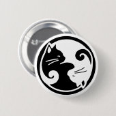 Yin Yang Cats Ronde Button 5,7 Cm (Voorkant /achterkant)