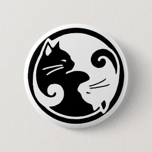 Yin Yang Cats Ronde Button 5,7 Cm