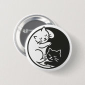 Yin Yang Cats Ronde Button 5,7 Cm (Voorkant /achterkant)