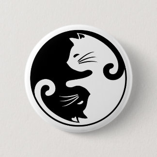 Yin yang cats ronde button 5,7 cm