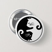 Yin yang cats ronde button 5,7 cm (Voorkant /achterkant)