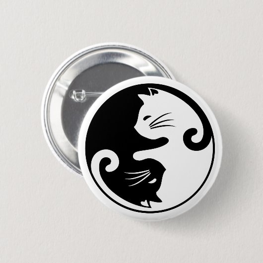 Yin yang cats ronde button 5,7 cm (Voorkant /achterkant)