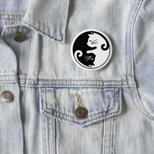 Yin yang cats ronde button 5,7 cm (In situ)