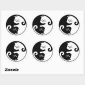 Yin yang cats ronde sticker (Vel)
