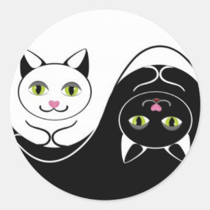 Yin Yang Cats Ronde Sticker