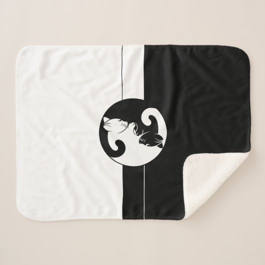 Yin yang cats sherpa deken (Voorkant (horizontaal))