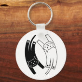 Yin & Yang Cats Sleutelhanger (op wit) (Voorkant)