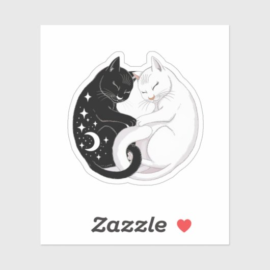 Yin Yang Cats Sticker (Vel)